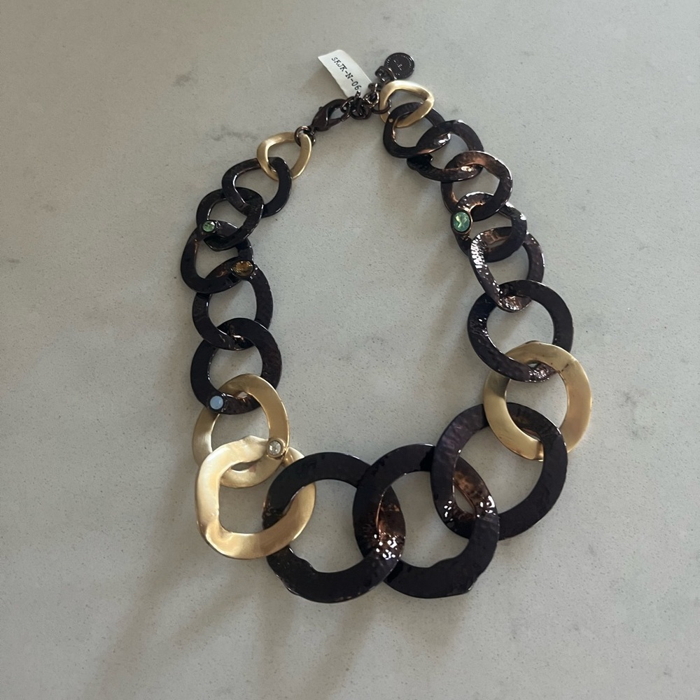 Jenni 16” Bronze Statement Link Necklace
